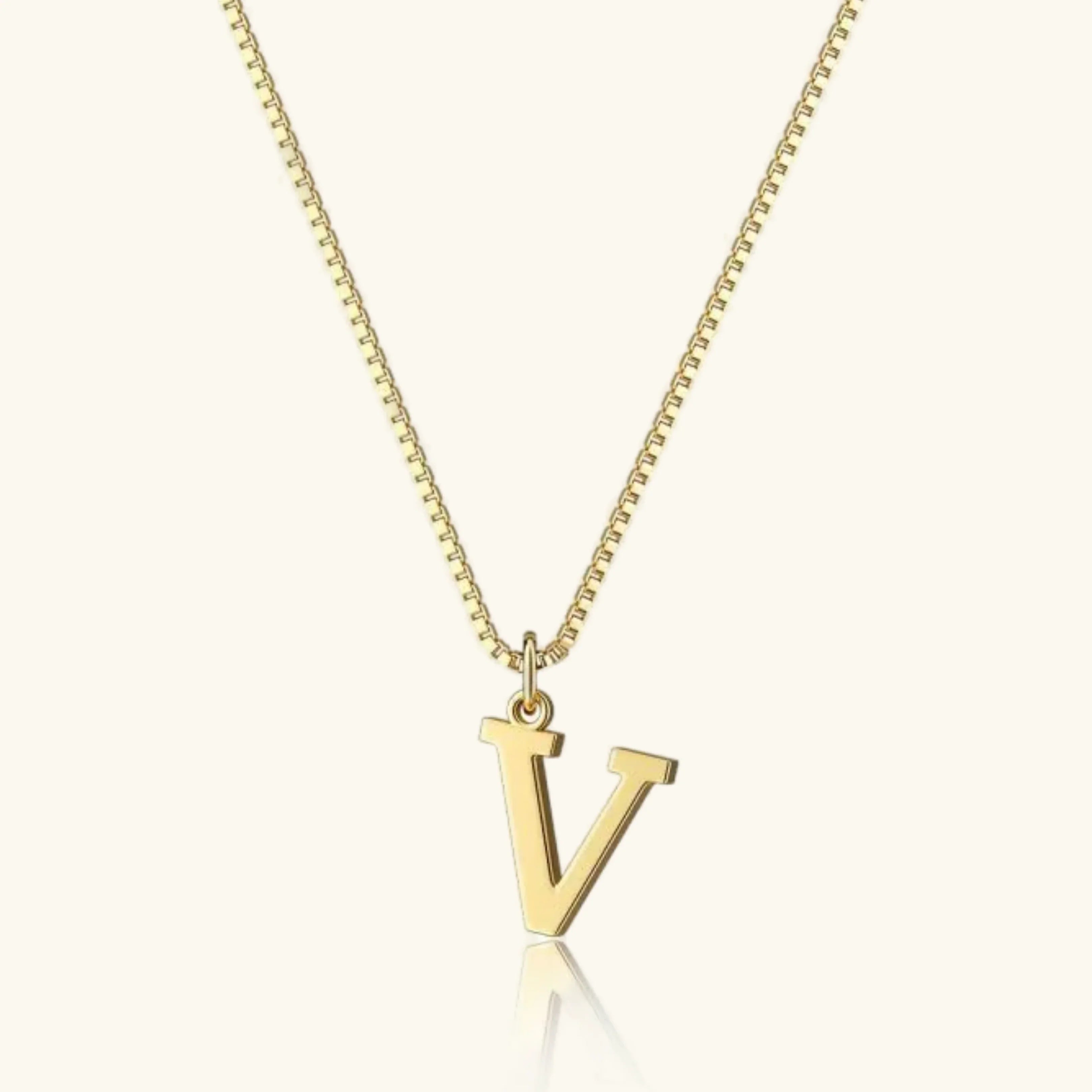 Ix Chel Letter Initial Gold Necklace