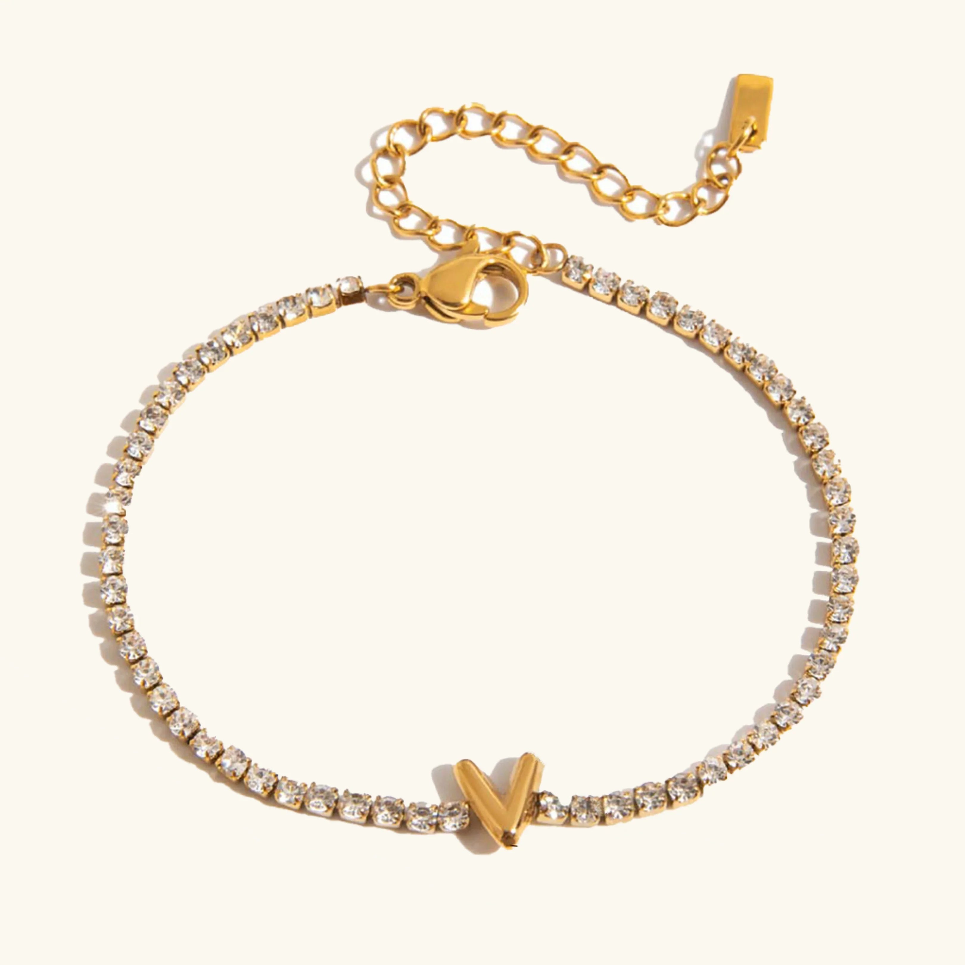 Vivian Bubble Letter Tennis Bracelet