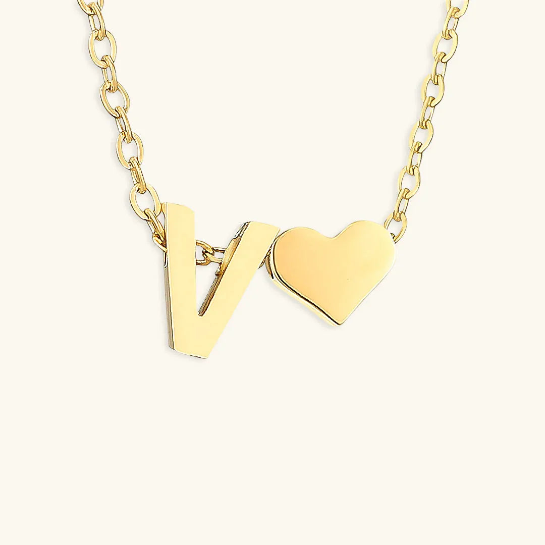 Hathor Initial Letter Gold Necklace
