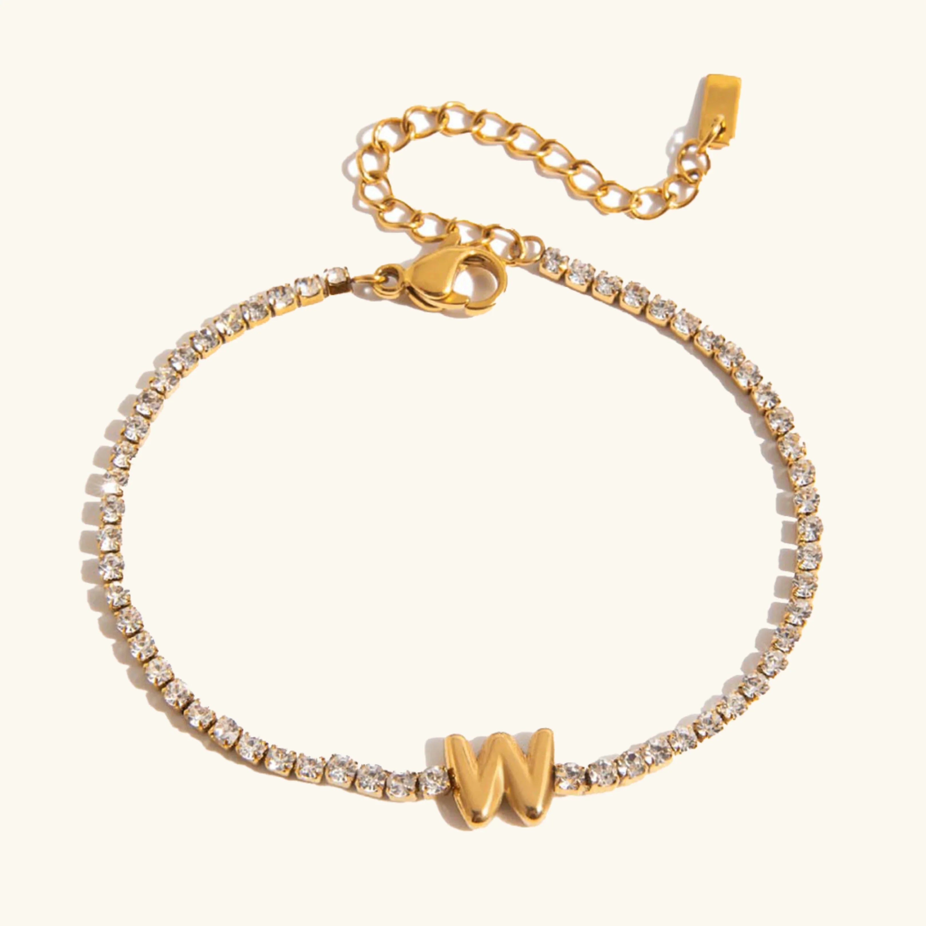 Vivian Bubble Letter Tennis Bracelet