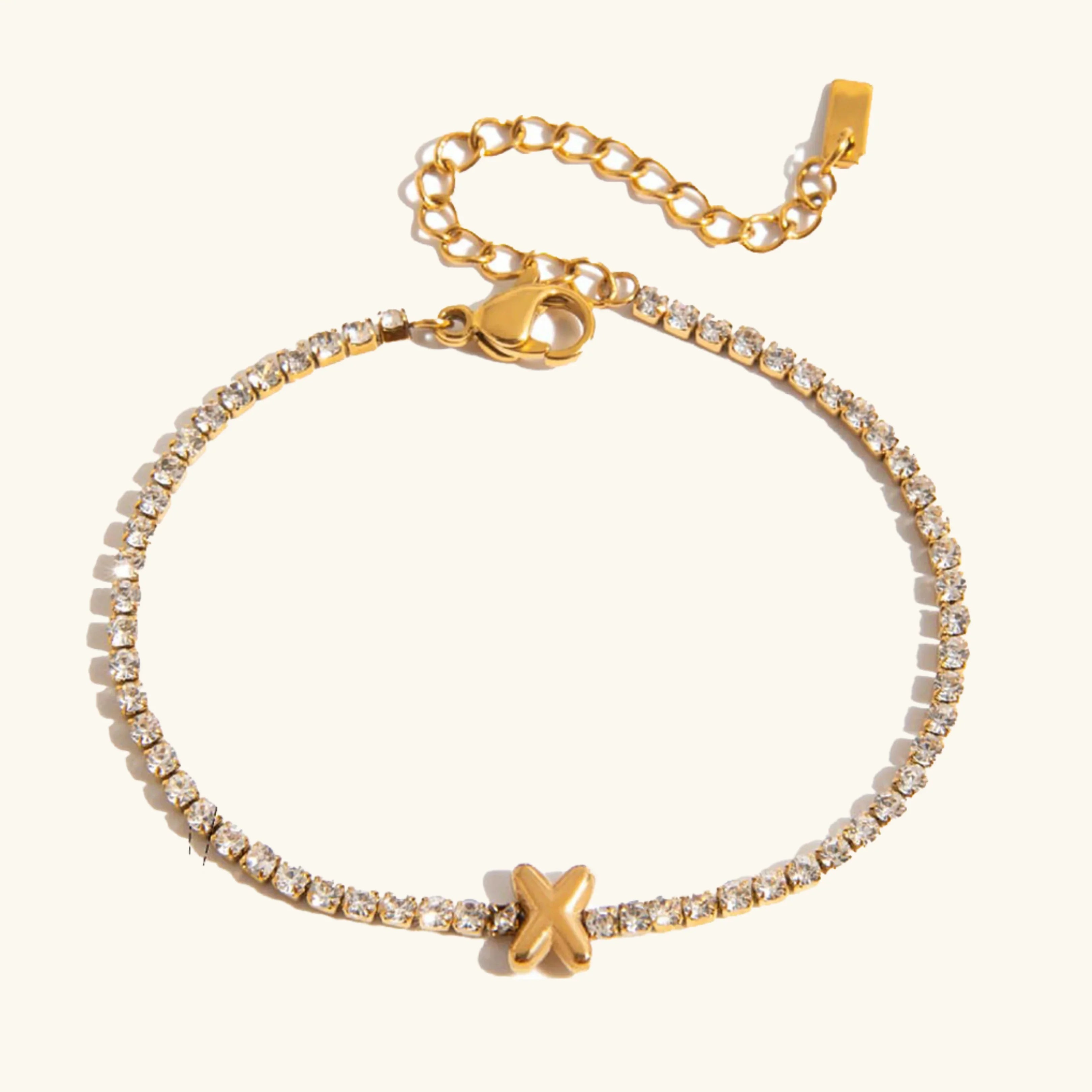 Vivian Bubble Letter Tennis Bracelet