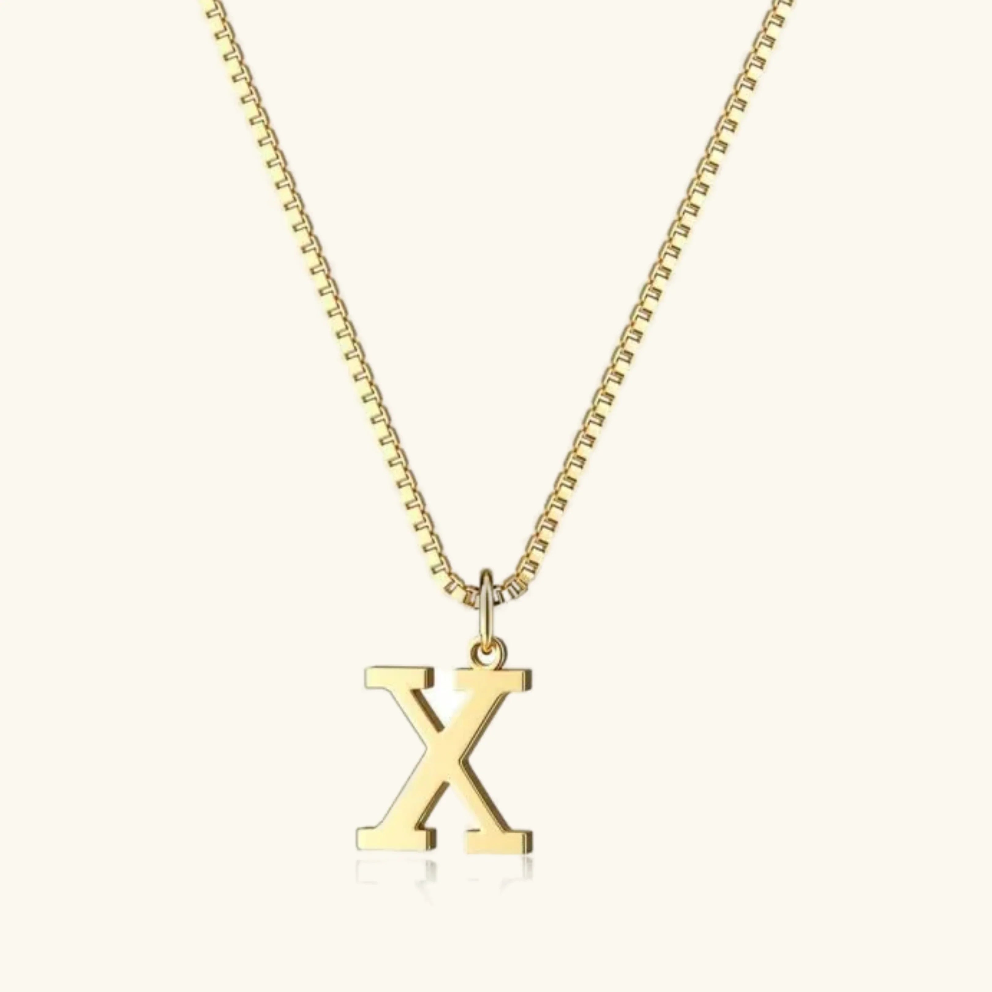 Ix Chel Letter Initial Gold Necklace