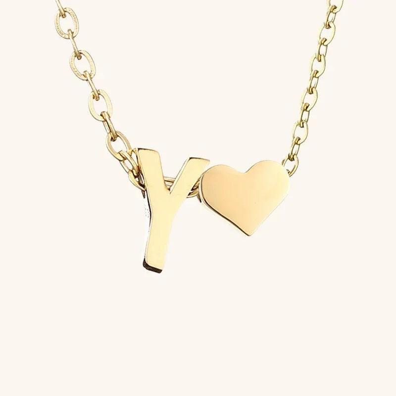 Hathor Initial Letter Gold Necklace
