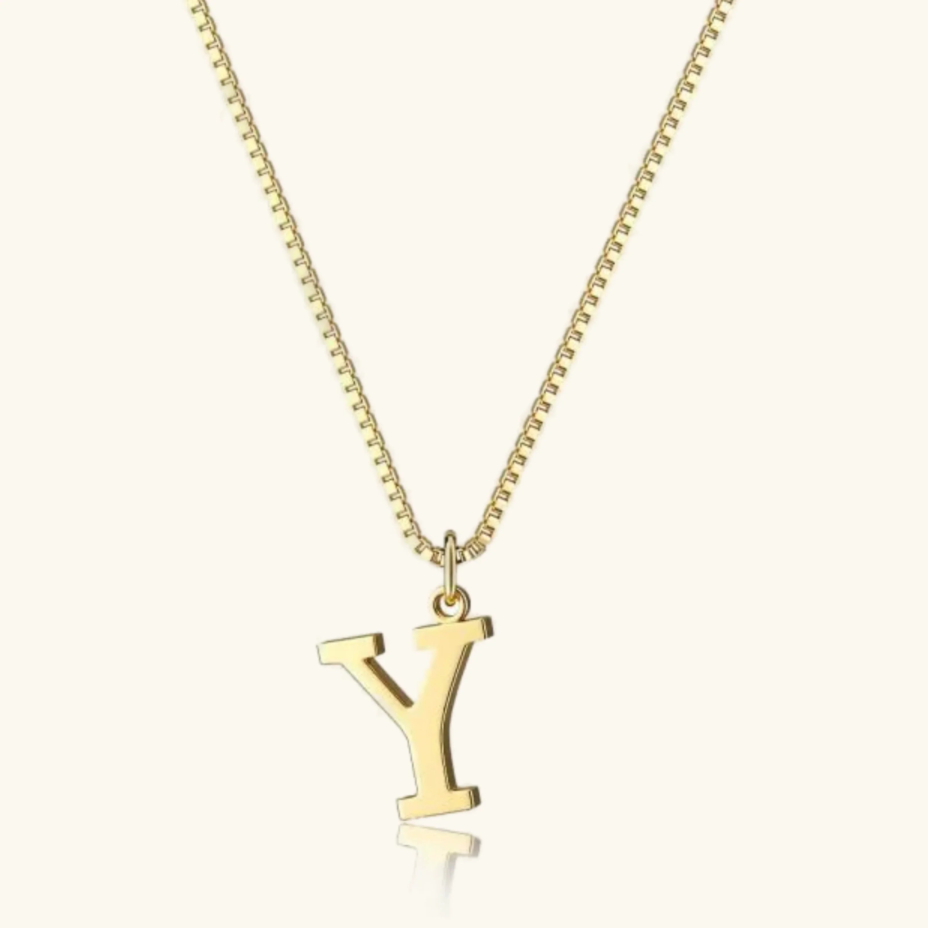Ix Chel Letter Initial Gold Necklace