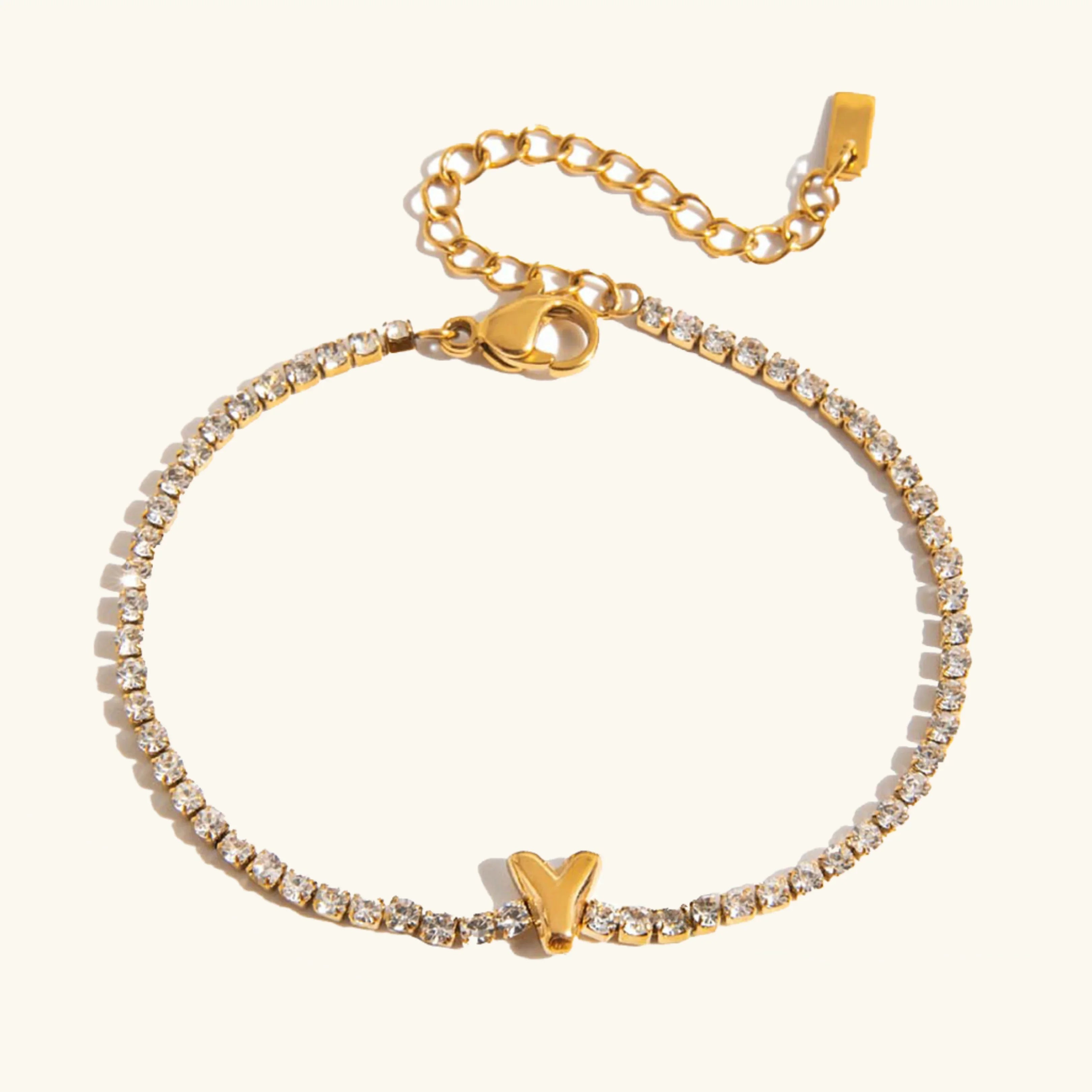 Vivian Bubble Letter Tennis Bracelet