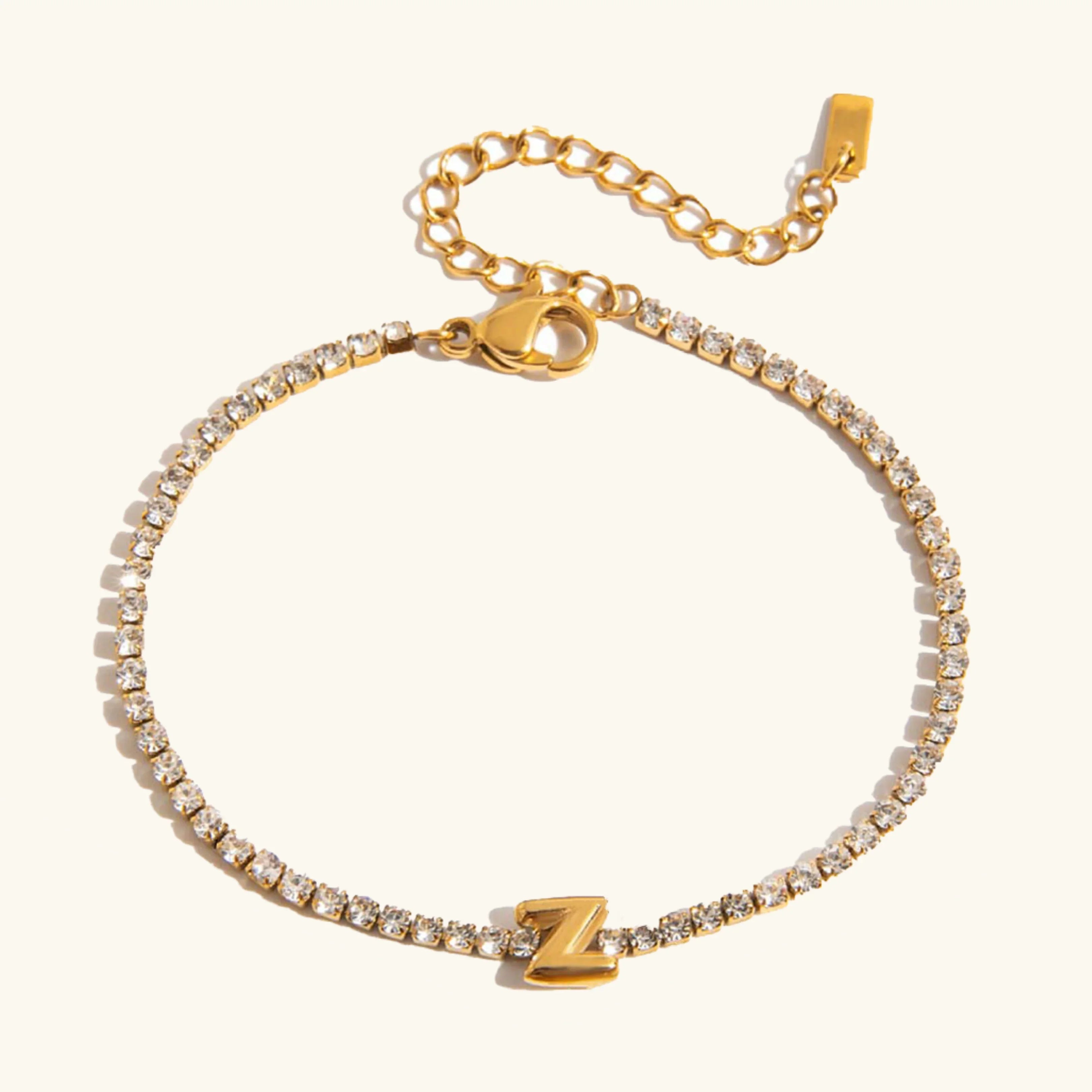 Vivian Bubble Letter Tennis Bracelet