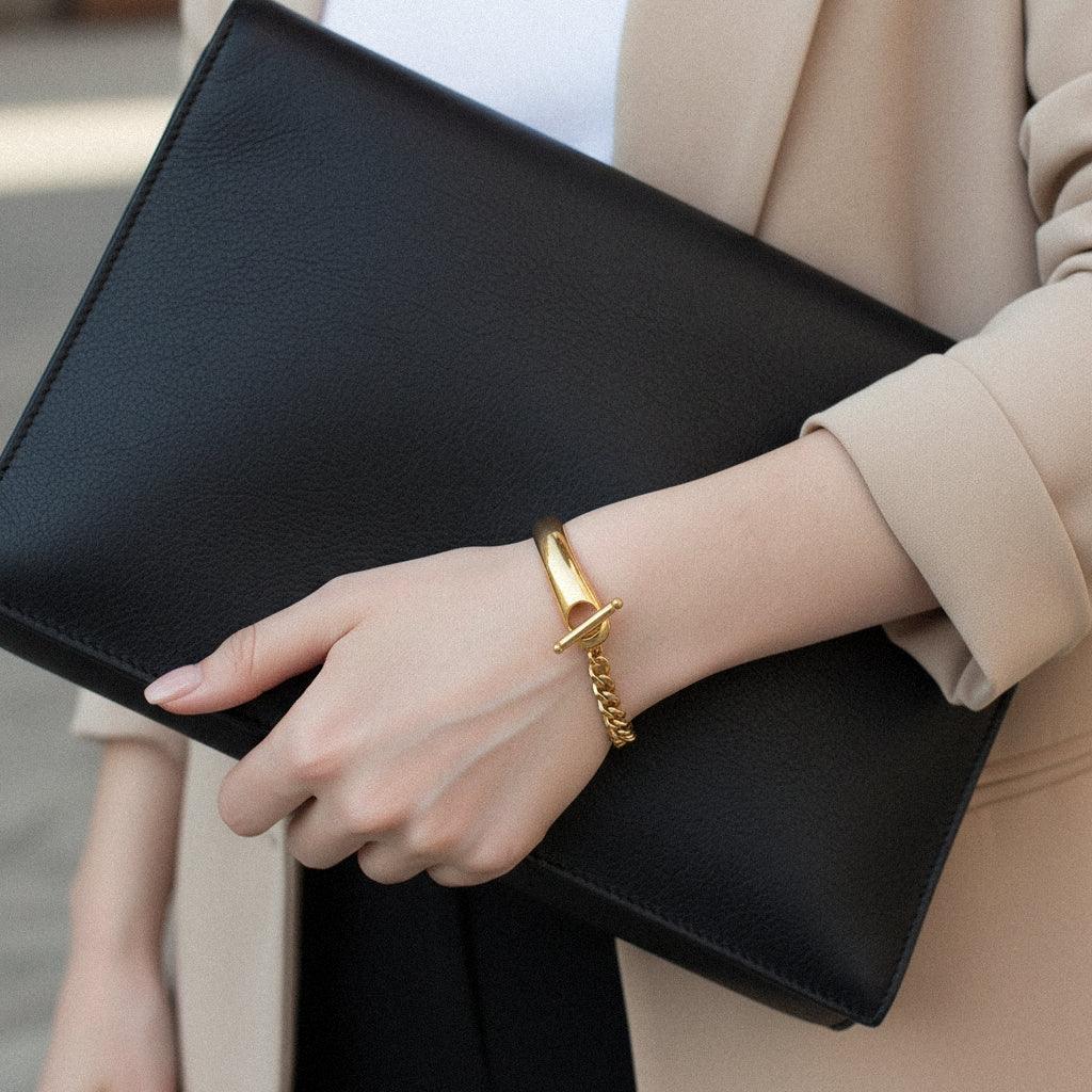 Alessia Chained Gold Bangle