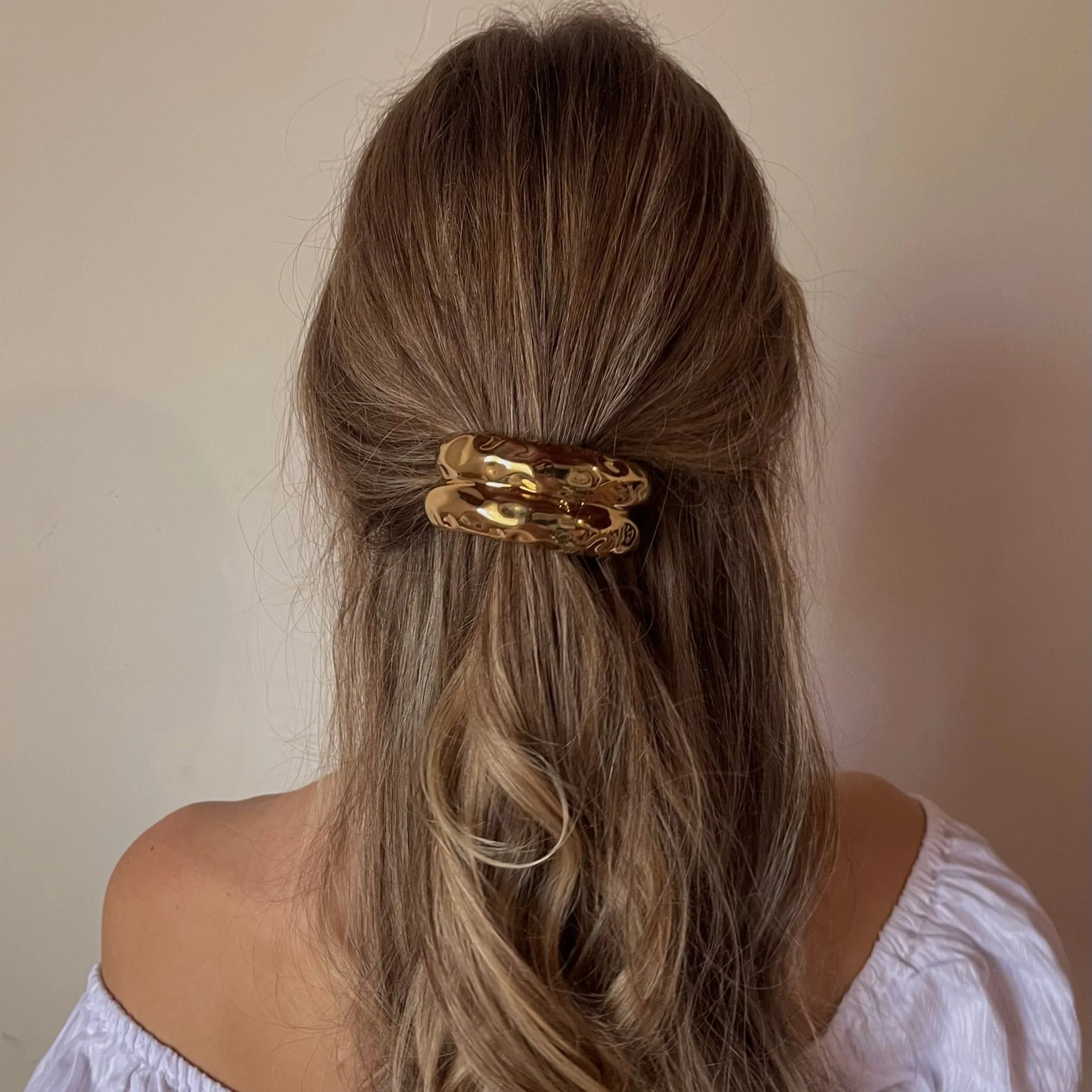 Lotus Hammered Arch Pony Cuff