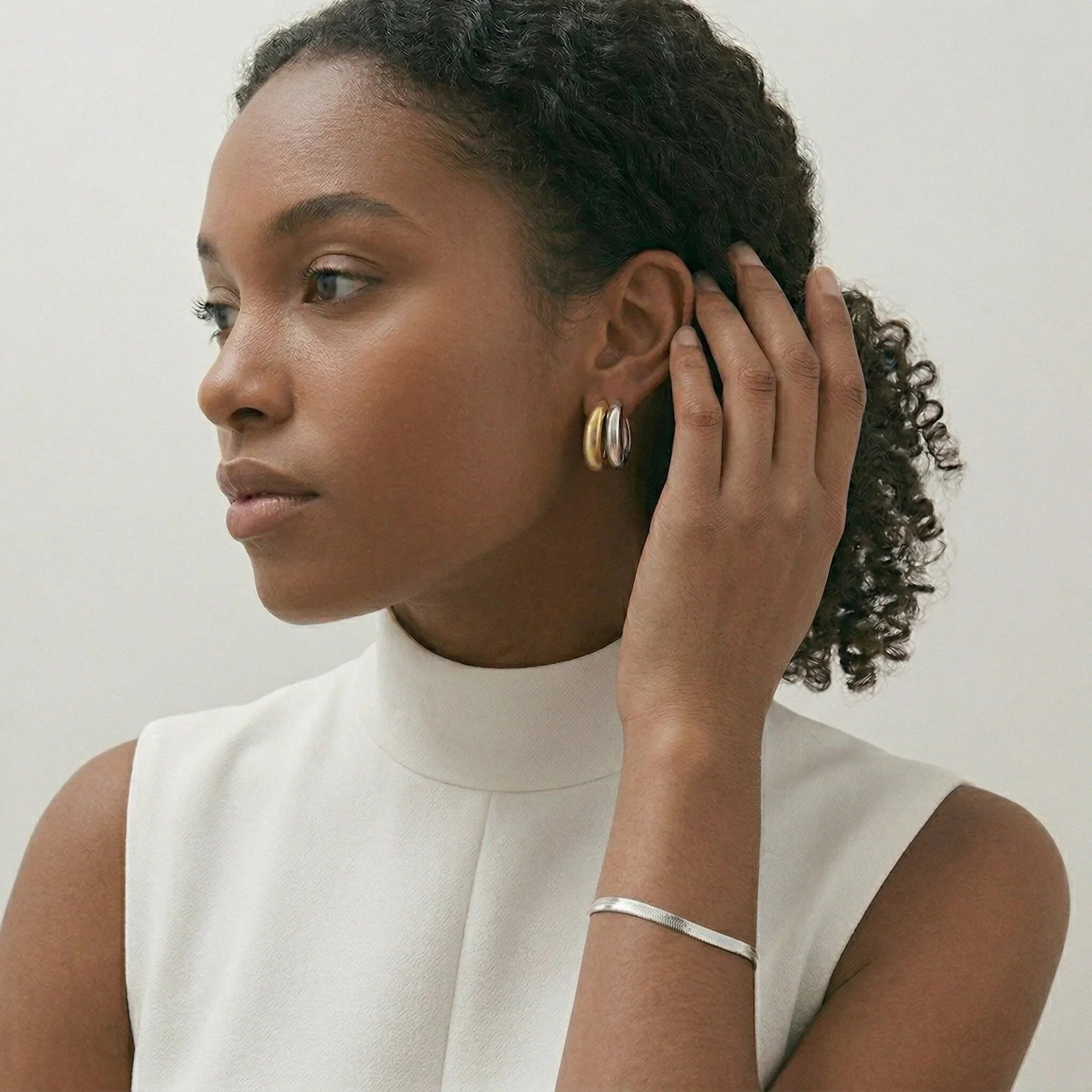 Vibe Two Tone Hoop Earring