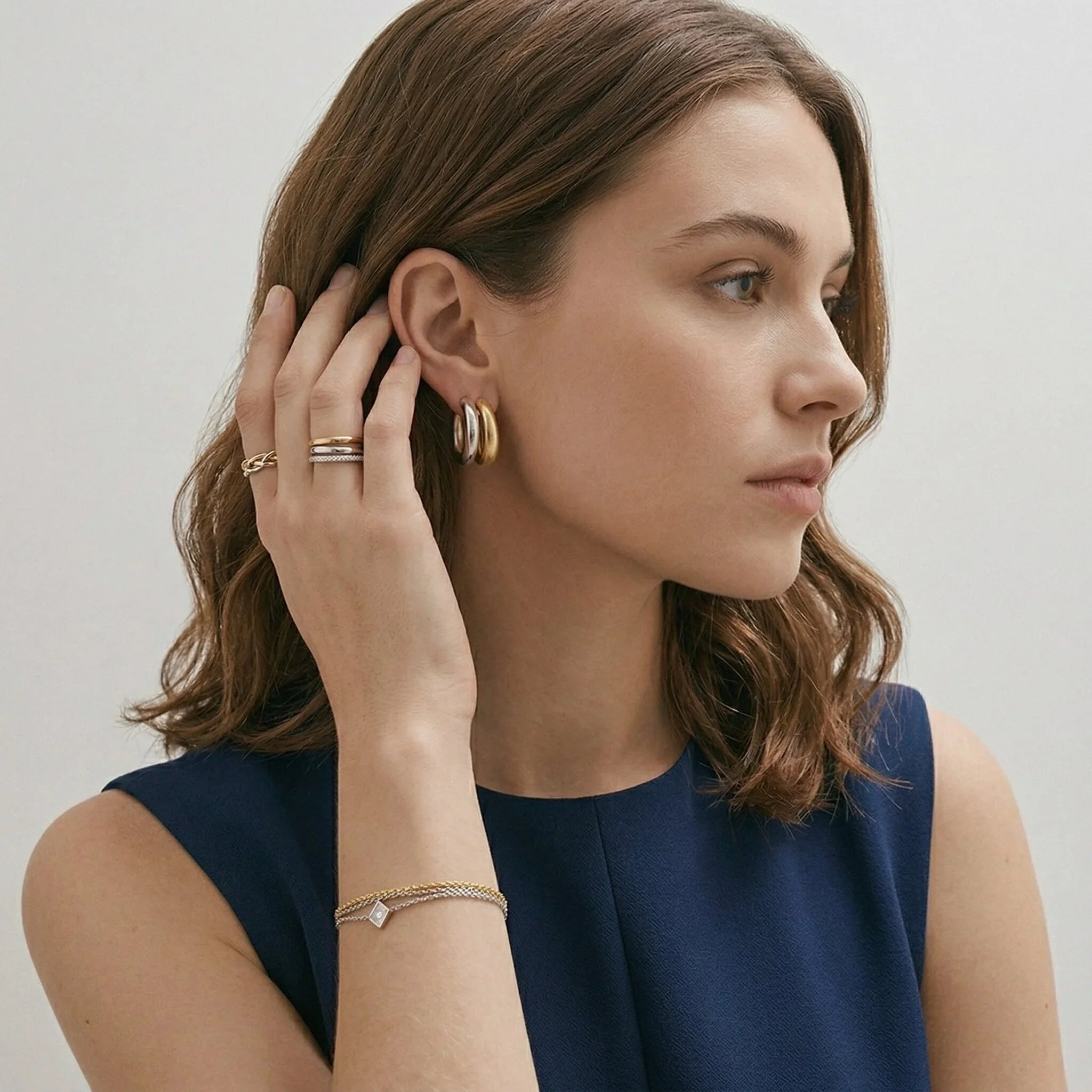 Vibe Two Tone Hoop Earring