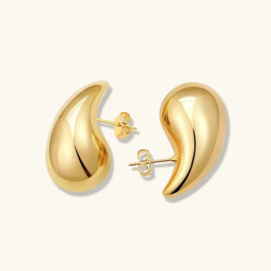 Precious Teardrop Gold Earrings