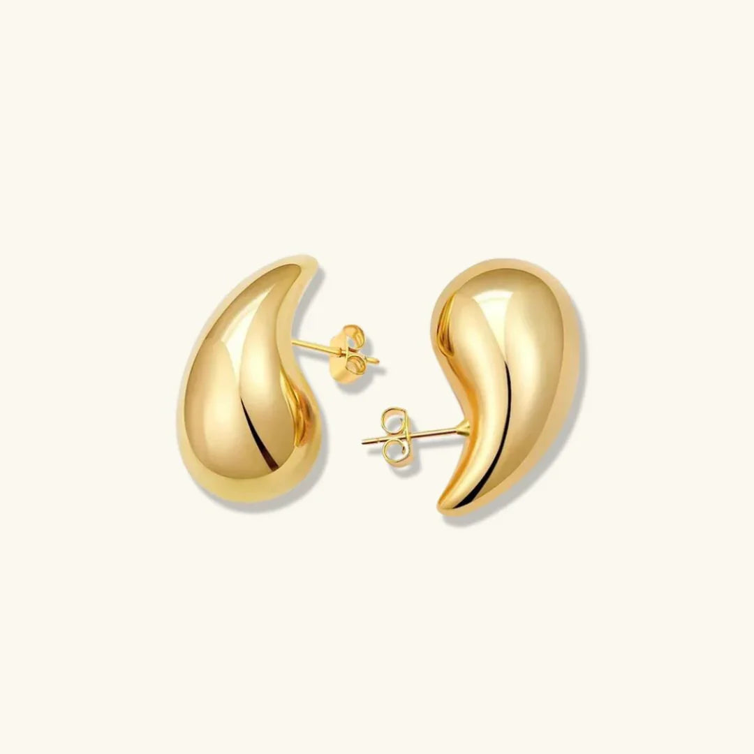 Precious Teardrop Gold Earrings