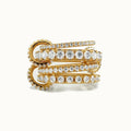 Houston Stacked Diamond Silver Ring