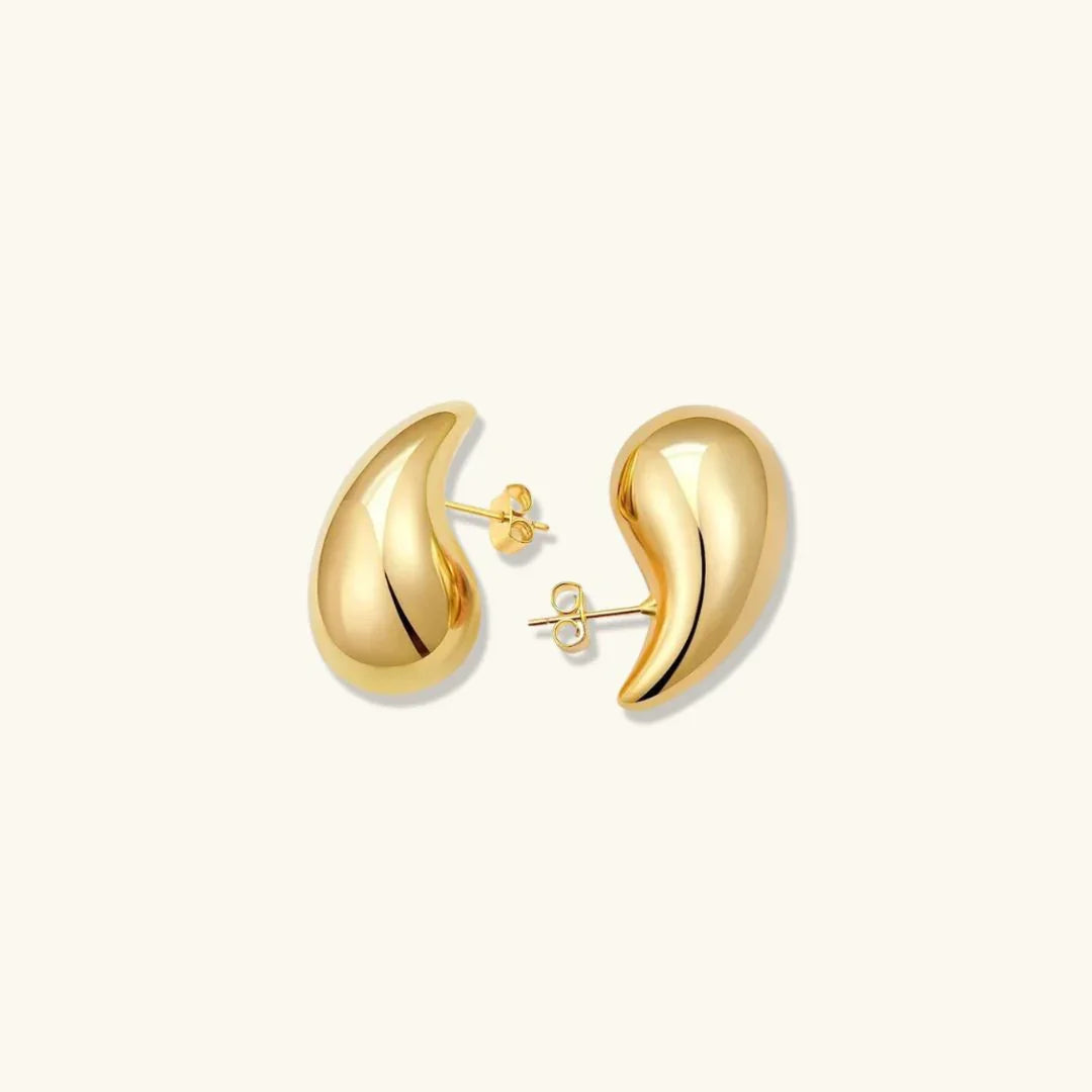 Precious Teardrop Gold Earrings