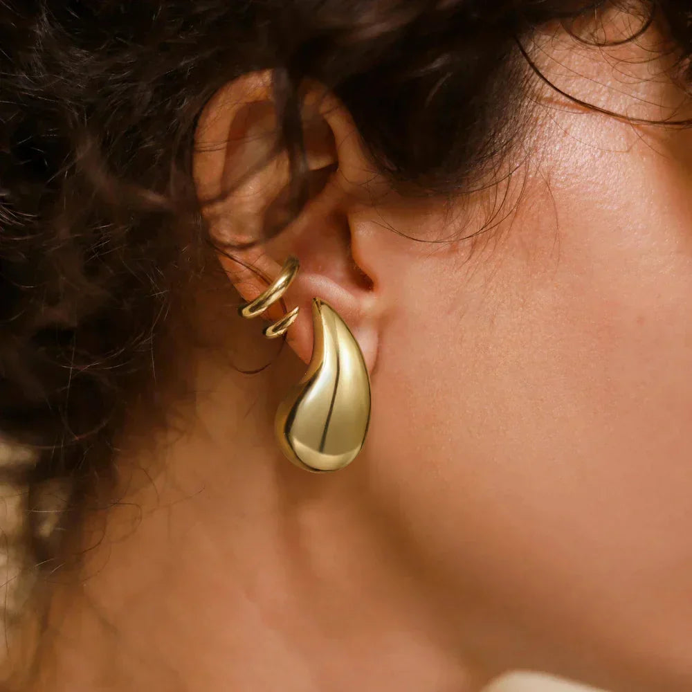 Precious Teardrop Gold Earrings