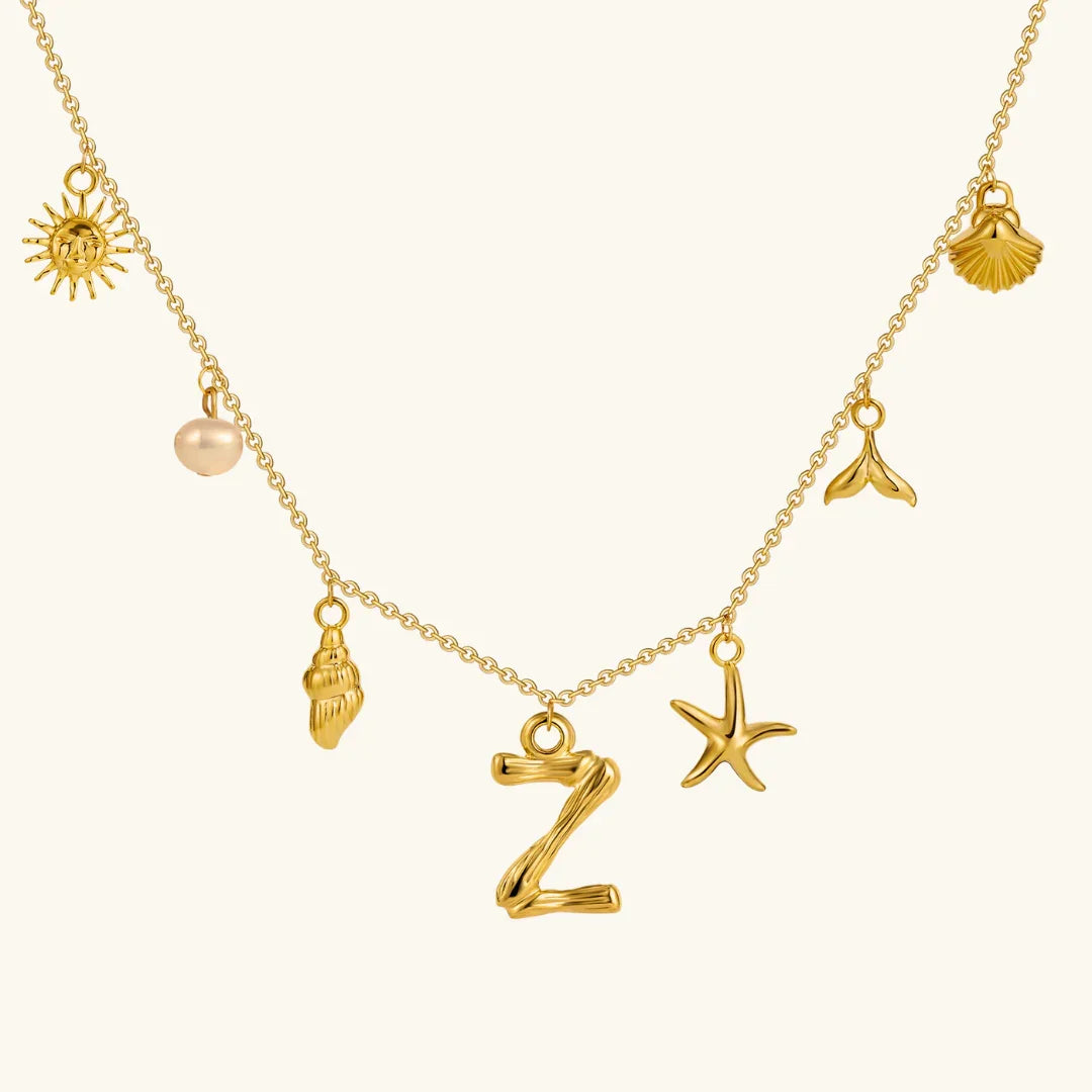 Nut Ocean Initial Necklace